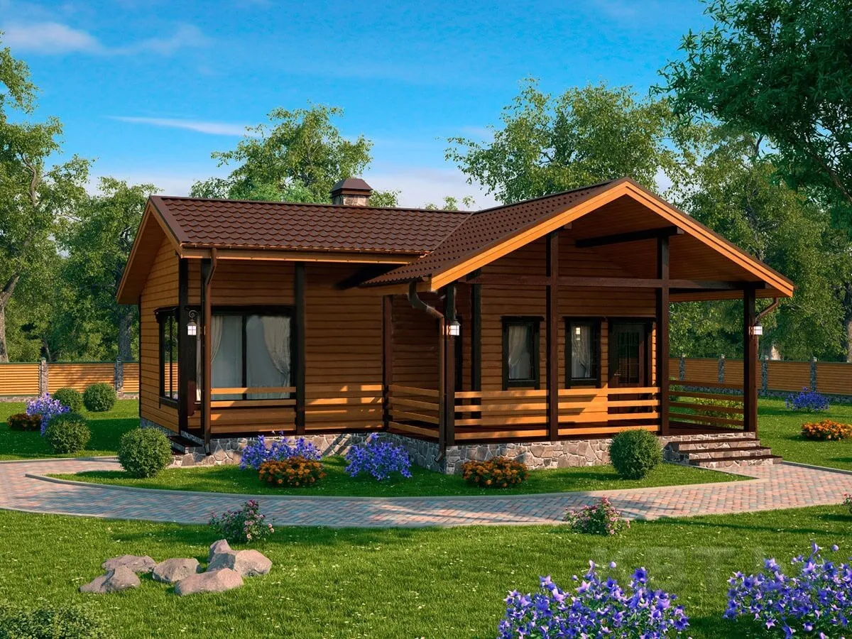 Каркасная баня Б-05, 61 м²
