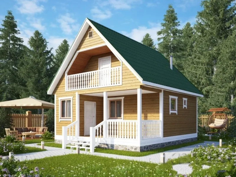 Каркасная баня Б-09, 56 м²