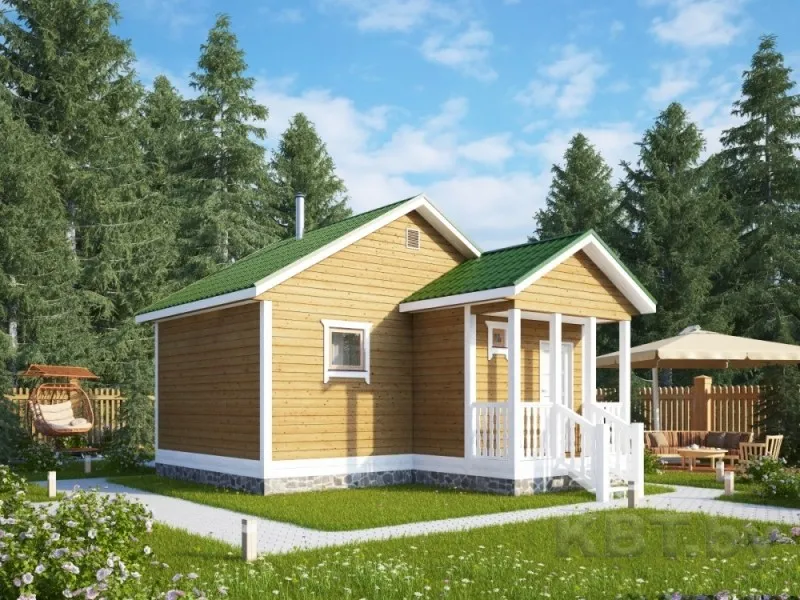 Каркасная баня Б-10, 28 м²