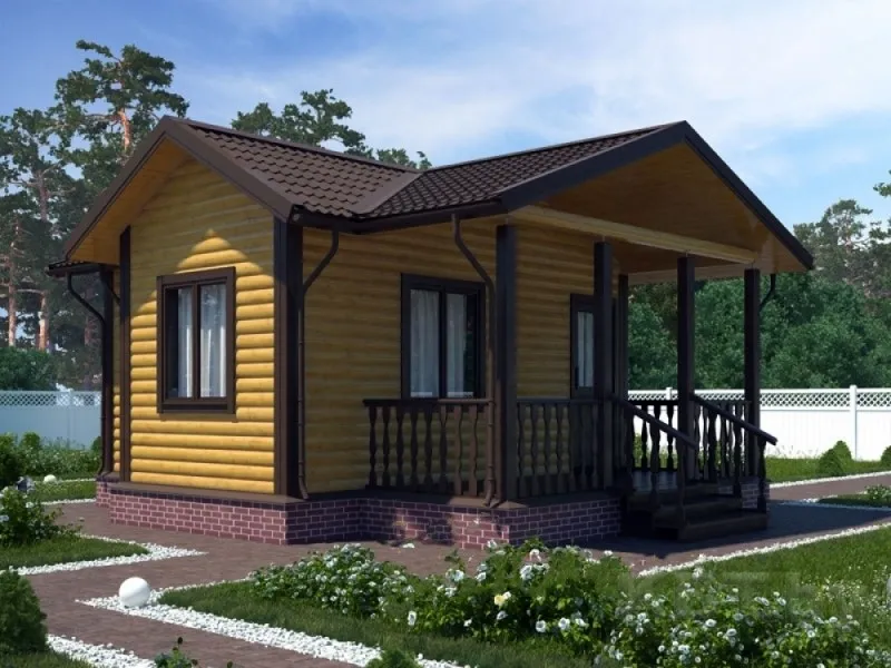 Каркасная баня Б-11, 33 м²