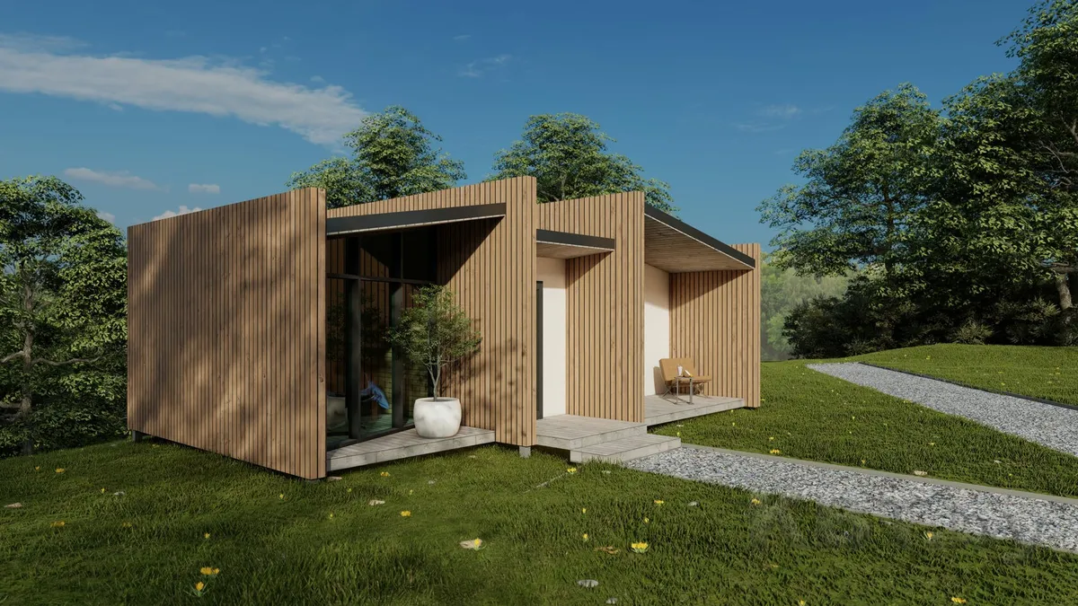 Каркасный барнхаус Б-02, 45 м²
