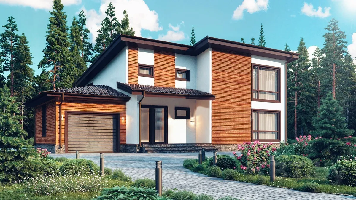 Каркасный коттедж Д-59, 144 м²